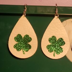 Shamrock Faux Leather Earrings